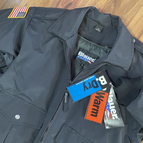 NWT Blauer 6110 B.Dry B.Warm FD Lightweight Nylon Bomber Jacket Men’s M - Black - Picture 1 of 11